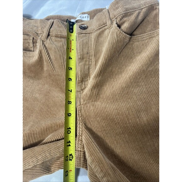 NWT LOFT The Straight High Rise Tan Brown Corduroy Pants Petite Womens Size 30 - Picture 4 of 14